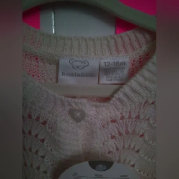#3737👉🏼 CUTE CASUAL CREAM COLOR SWEATER (("SIZE: 12 TO 18 MONTHS")) NWT - Picture 2 of 5